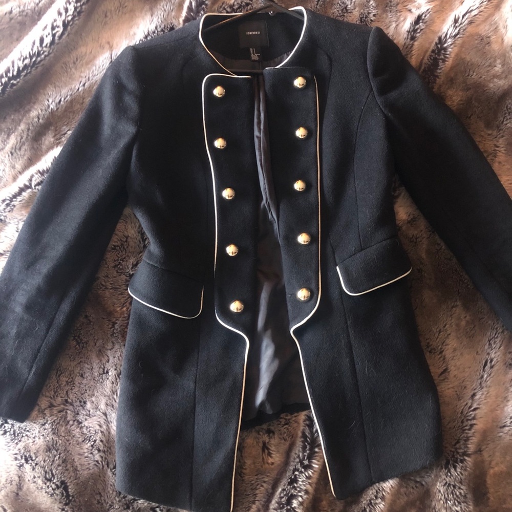 Black Forever 21 Wool Jacket